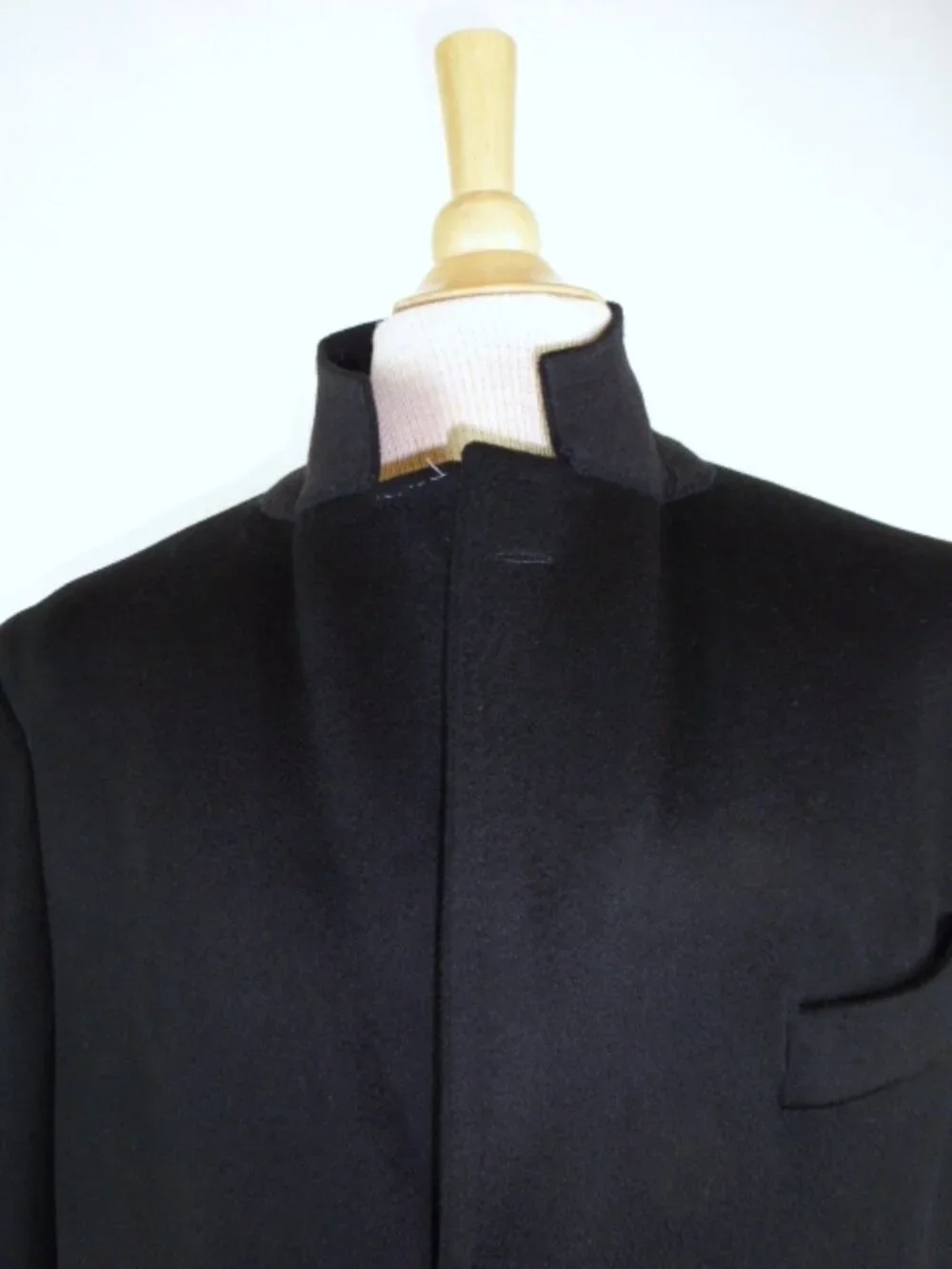 LUCIEN PELLAT FINET black Cashmere wool long Dress COAT skull lining i40 M / L